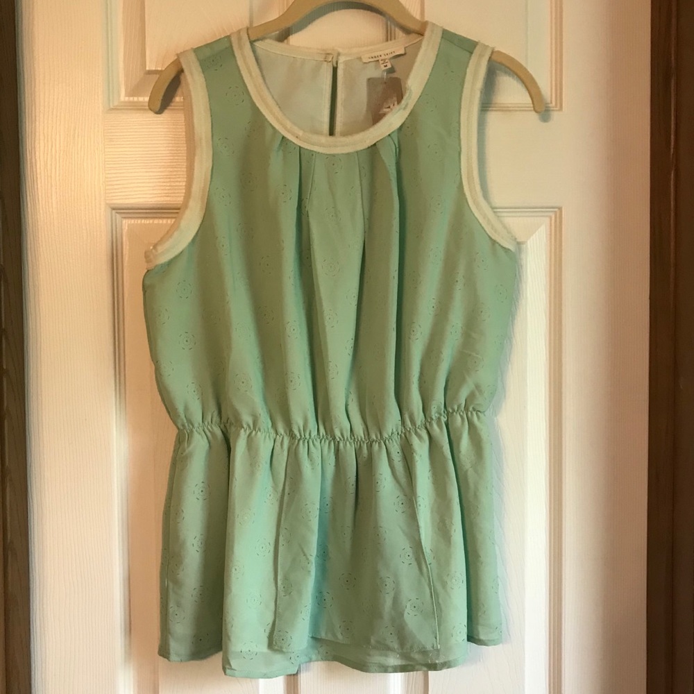 UNDER SKIES Mint Green Peplum Tank